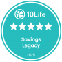 10Life 5-Star Insurance Award 2025 5-Star Savings Insurance Award*